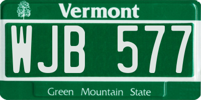 VT license plate WJB577