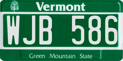 VT license plate WJB586