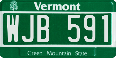 VT license plate WJB591