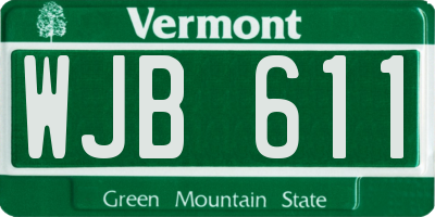 VT license plate WJB611