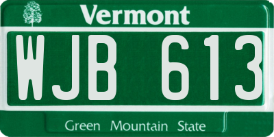 VT license plate WJB613