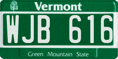 VT license plate WJB616