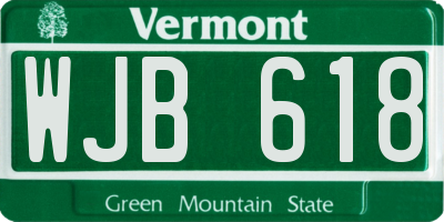 VT license plate WJB618