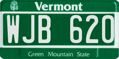 VT license plate WJB620