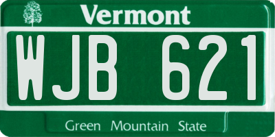 VT license plate WJB621