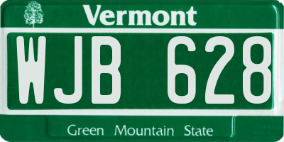 VT license plate WJB628