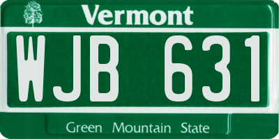 VT license plate WJB631
