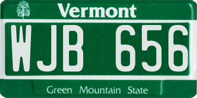 VT license plate WJB656