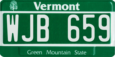 VT license plate WJB659