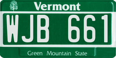VT license plate WJB661