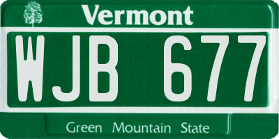 VT license plate WJB677