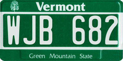 VT license plate WJB682