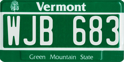 VT license plate WJB683