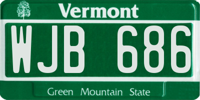 VT license plate WJB686