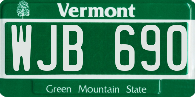 VT license plate WJB690