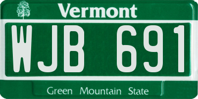VT license plate WJB691