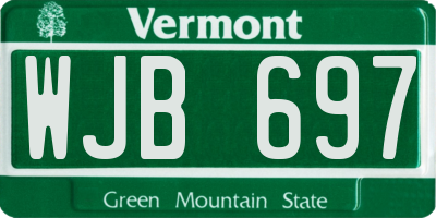 VT license plate WJB697