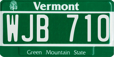 VT license plate WJB710