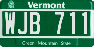 VT license plate WJB711