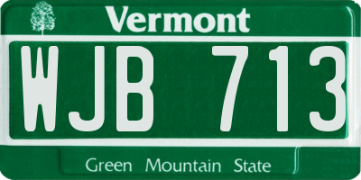VT license plate WJB713