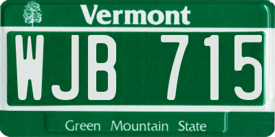 VT license plate WJB715
