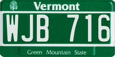 VT license plate WJB716