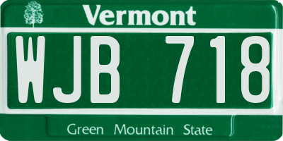 VT license plate WJB718