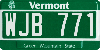 VT license plate WJB771