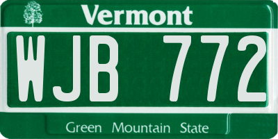 VT license plate WJB772