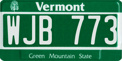 VT license plate WJB773