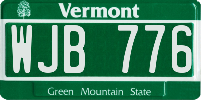 VT license plate WJB776