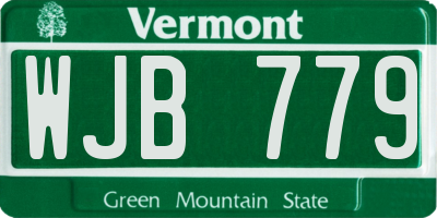 VT license plate WJB779