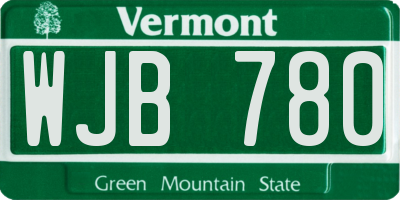 VT license plate WJB780