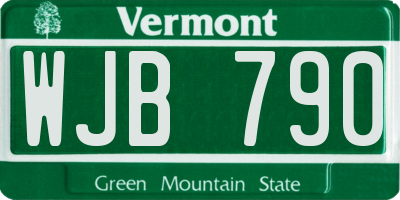 VT license plate WJB790
