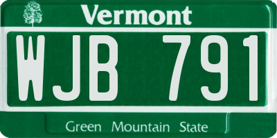 VT license plate WJB791