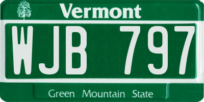 VT license plate WJB797