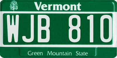 VT license plate WJB810