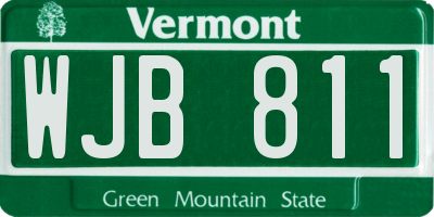 VT license plate WJB811
