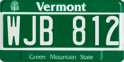 VT license plate WJB812