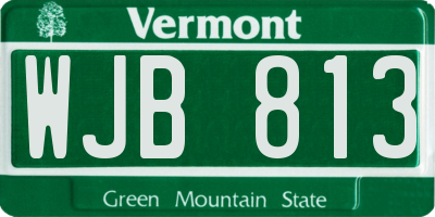 VT license plate WJB813