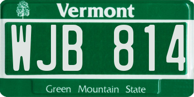 VT license plate WJB814