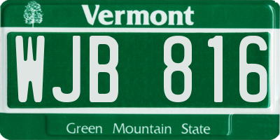 VT license plate WJB816