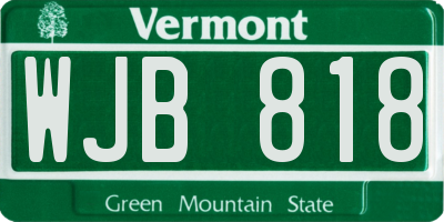 VT license plate WJB818