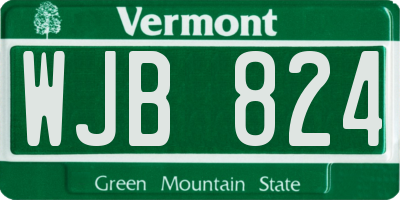 VT license plate WJB824