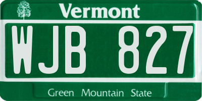 VT license plate WJB827