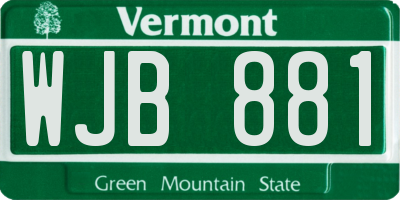 VT license plate WJB881