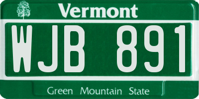 VT license plate WJB891