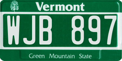 VT license plate WJB897
