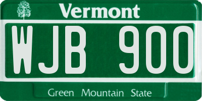 VT license plate WJB900