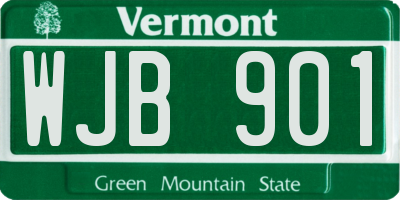 VT license plate WJB901